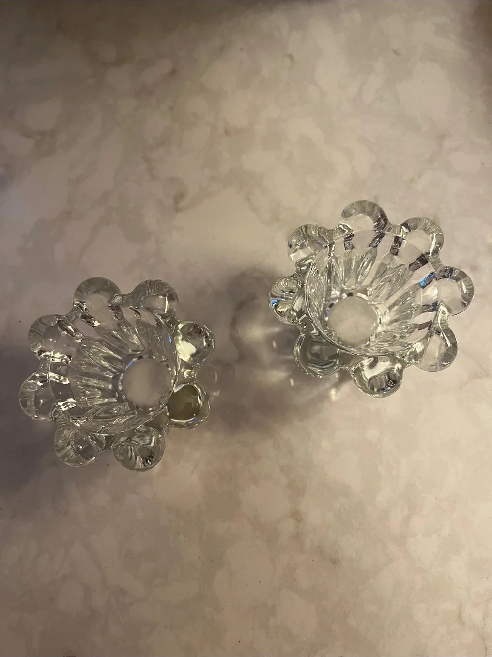 Vintage Crystal Taper  Candle Holders
